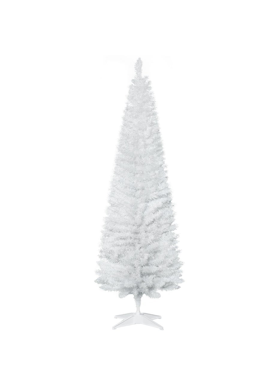 HOMCOM White 6FT Slim Christmas Tree