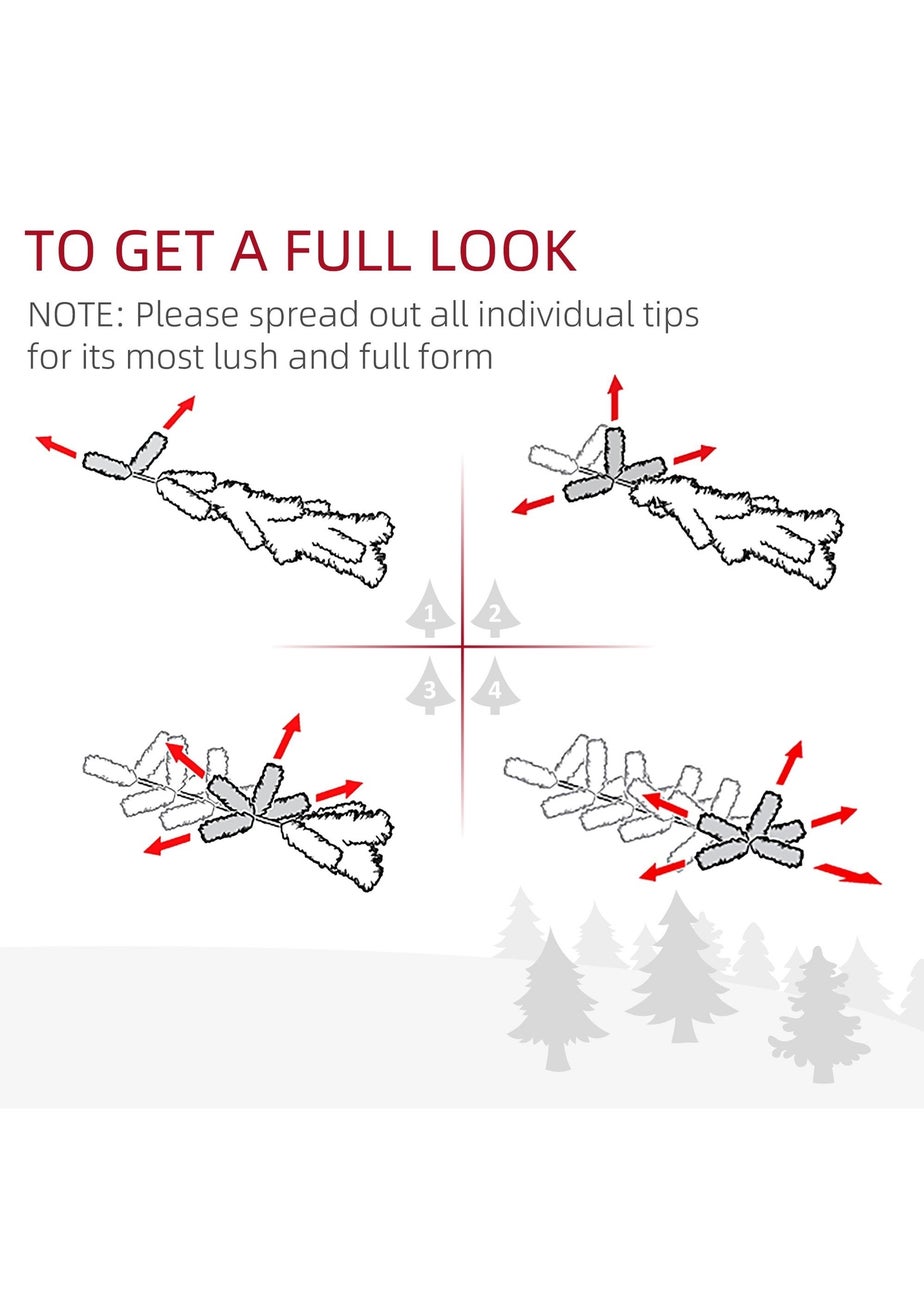 HOMCOM White 6FT Slim Christmas Tree