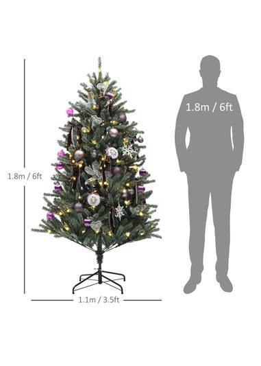 HOMCOM 6FT Pre-Lit Christmas Tree