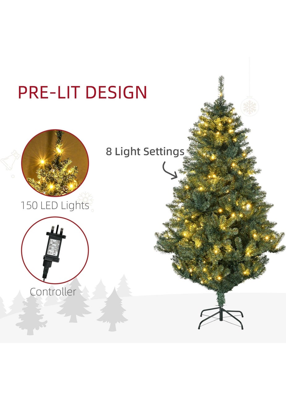 HOMCOM 6FT Auto Open Christmas Trees