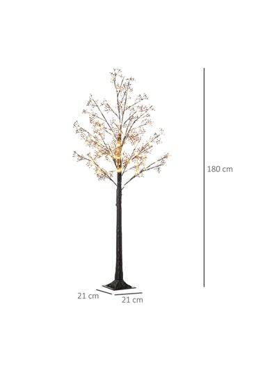 HOMCOM 6FT Pre-Lit Flower Christmas Tree