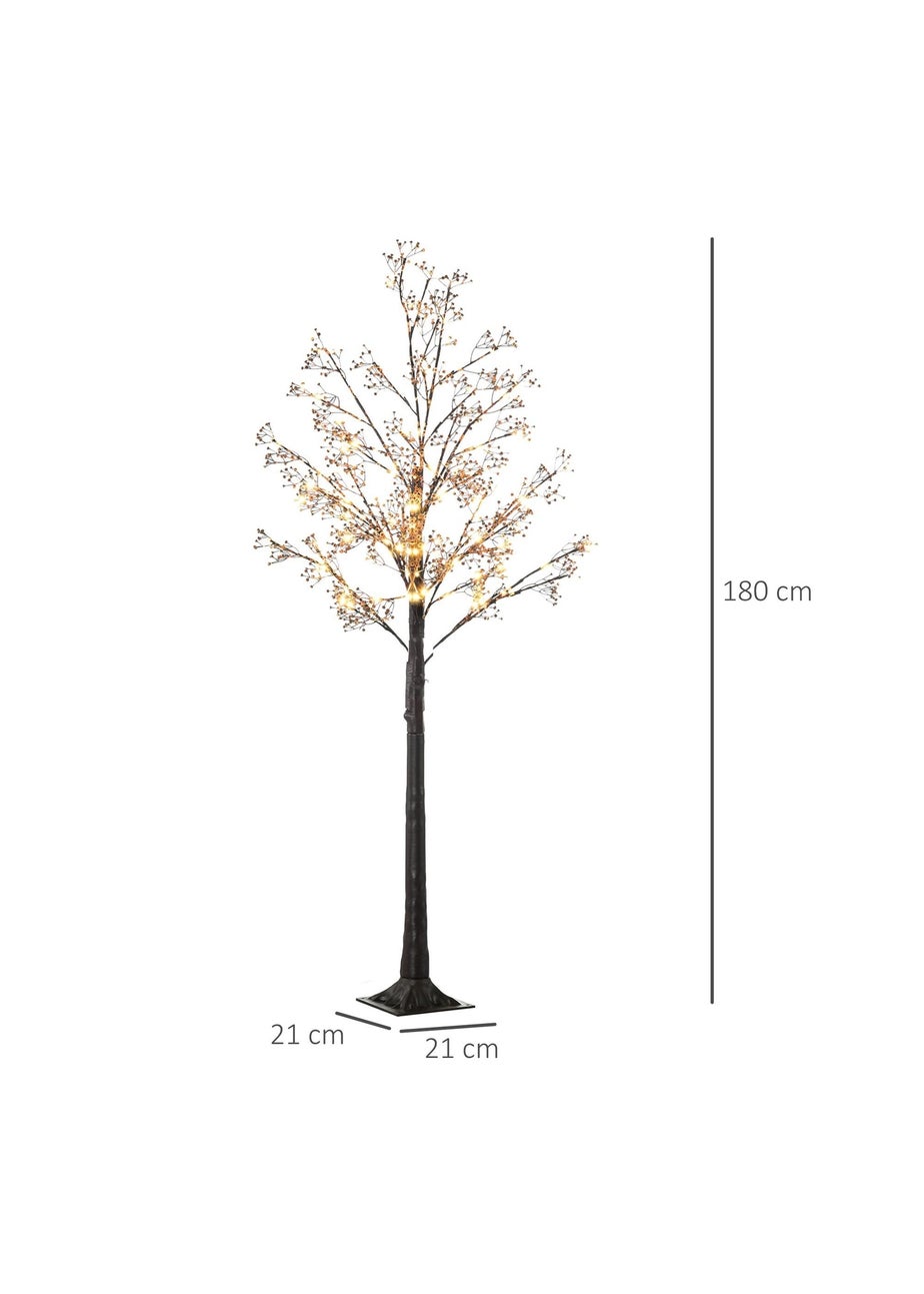 HOMCOM 6FT Pre-Lit Flower Christmas Tree