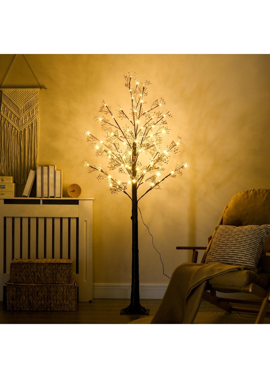 HOMCOM 6FT Pre-Lit Flower Christmas Tree