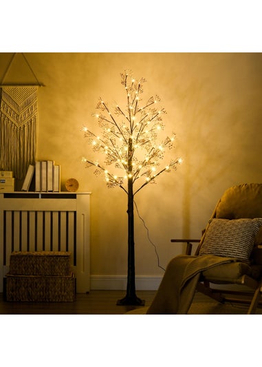 HOMCOM 6FT Pre-Lit Flower Christmas Tree