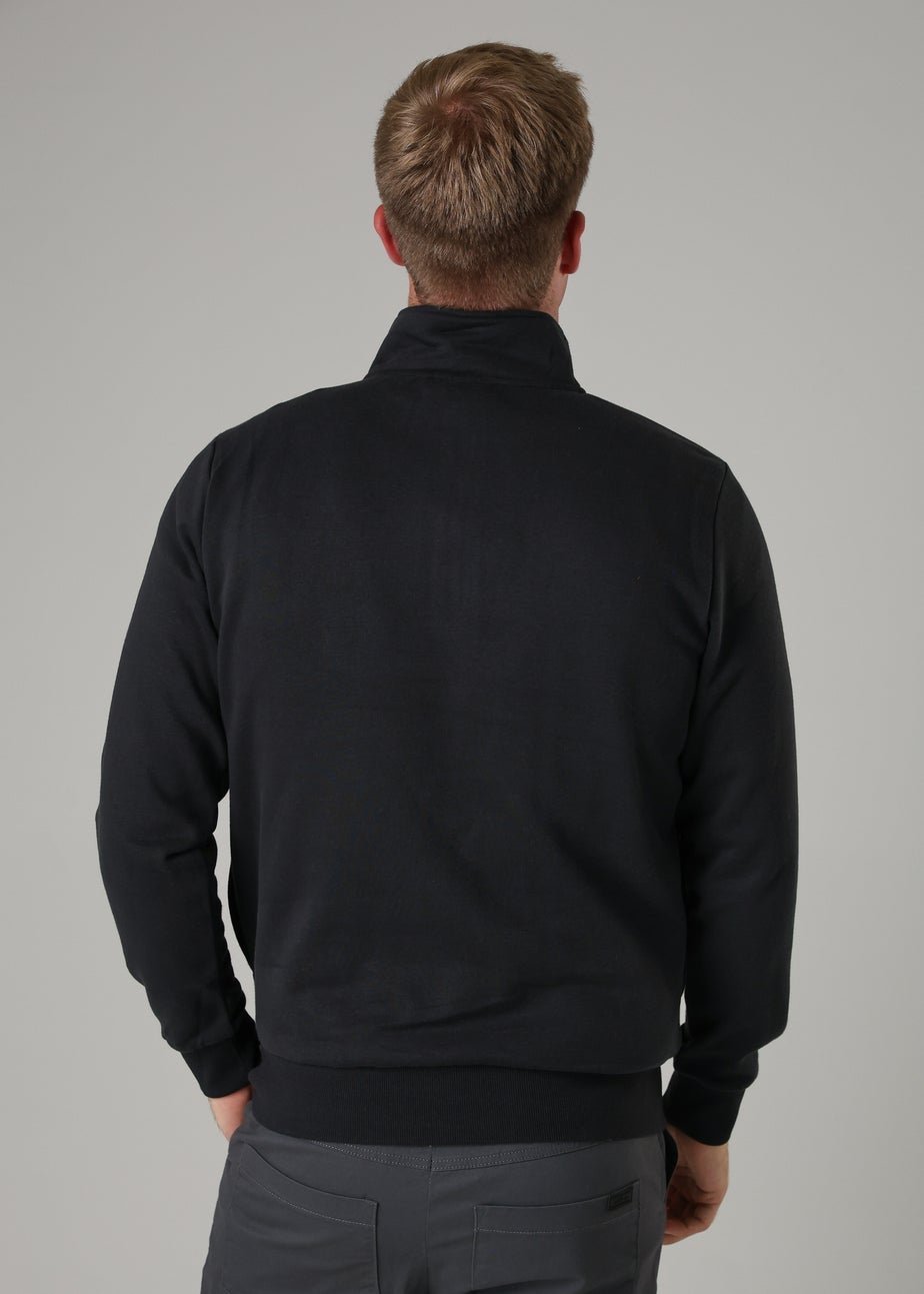 Tokyo Laundry Black Cotton Blend Quarter Zip Sweatshirt