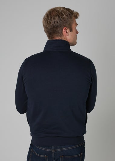 Tokyo Laundry Navy Cotton Blend Quarter Zip Sweatshirt