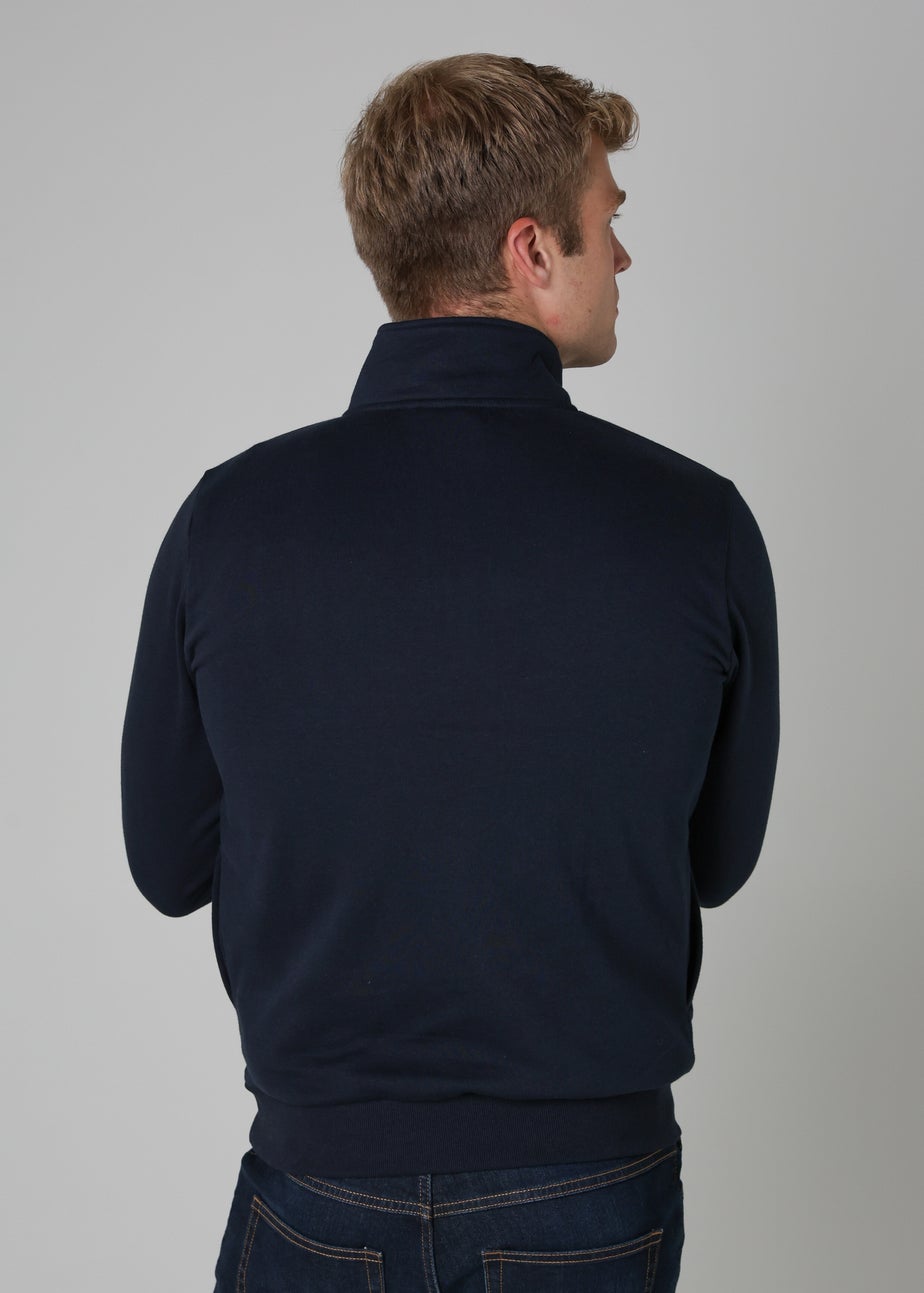 Tokyo Laundry Navy Cotton Blend Quarter Zip Sweatshirt