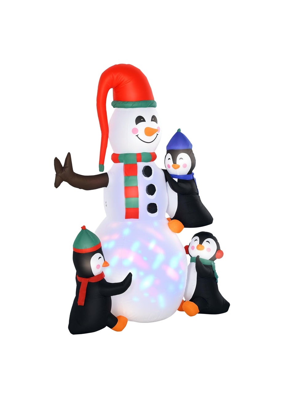 HOMCOM 6FT Penguin & Snowman Inflatable
