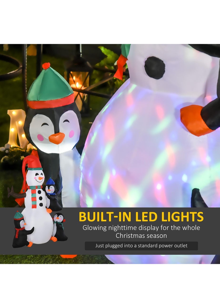 HOMCOM 6FT Penguin & Snowman Inflatable