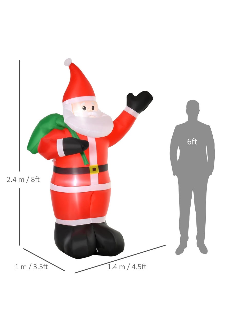 HOMCOM 8FT Santa Sack Christmas Inflatable