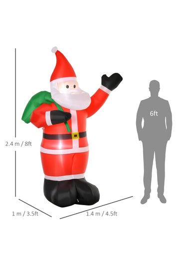 HOMCOM 8FT Santa Sack Christmas Inflatable