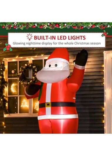 HOMCOM 8FT Santa Sack Christmas Inflatable