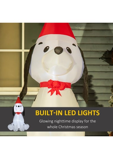 HOMCOM 6FT Christmas Puppy Inflatable