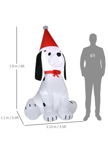 HOMCOM 6FT Christmas Puppy Inflatable