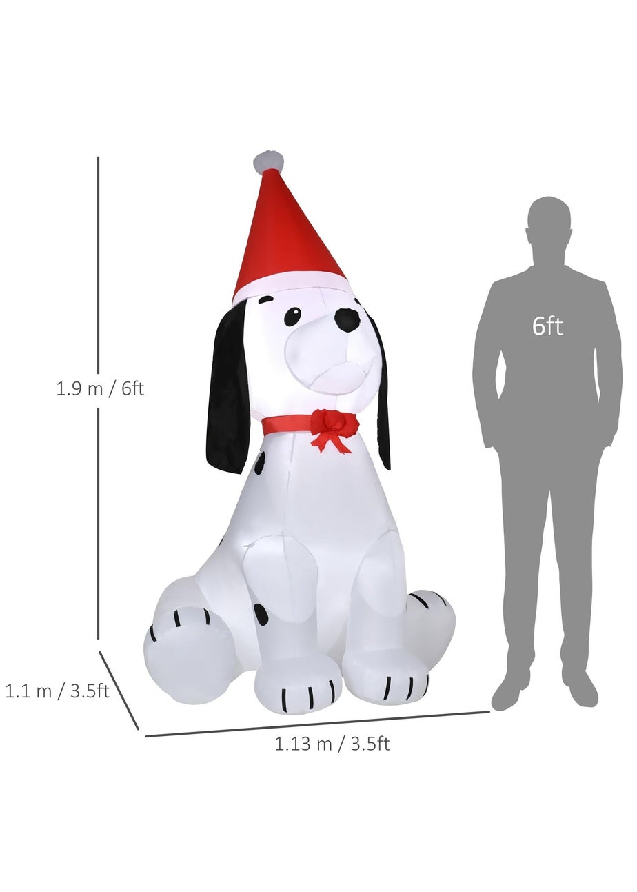 HOMCOM 6FT Christmas Puppy Inflatable