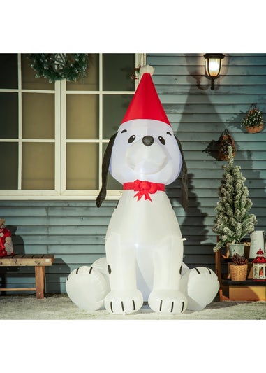 HOMCOM 6FT Christmas Puppy Inflatable