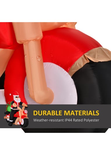 HOMCOM 5.5ft Motorbike Santa Inflatable