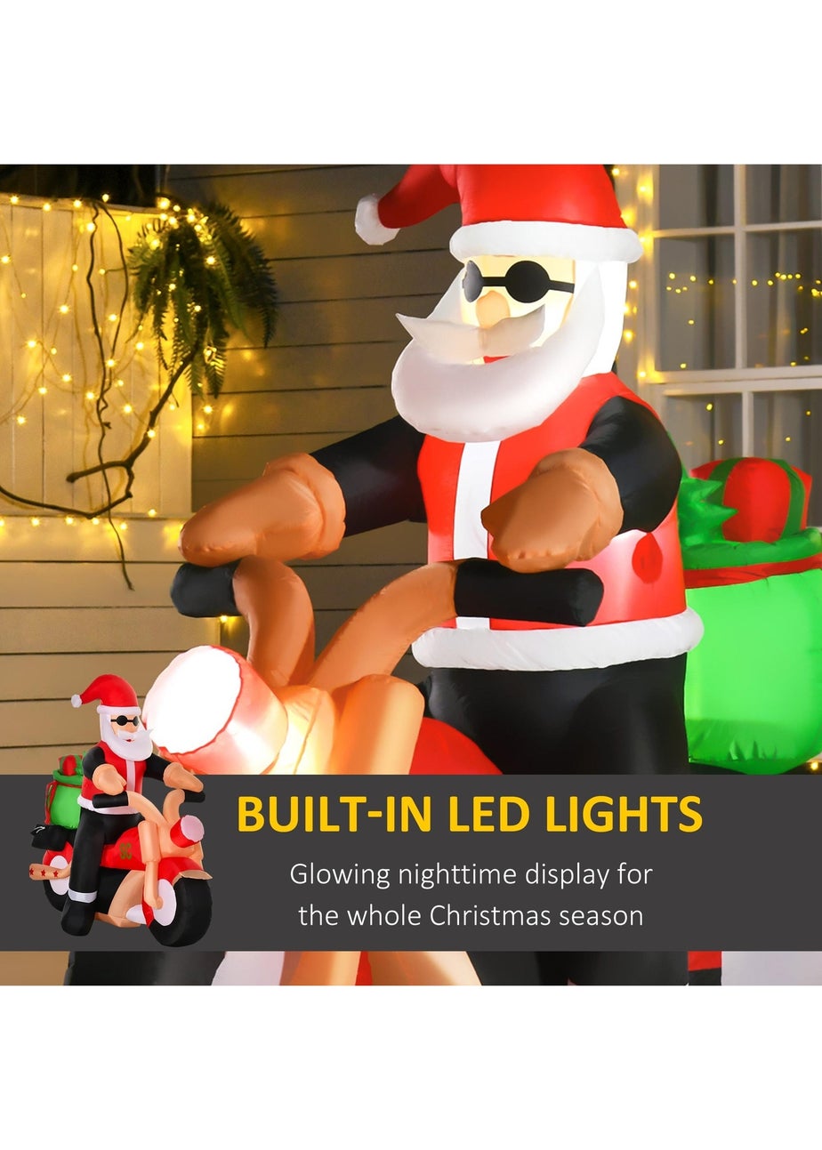 HOMCOM 5.5ft Motorbike Santa Inflatable