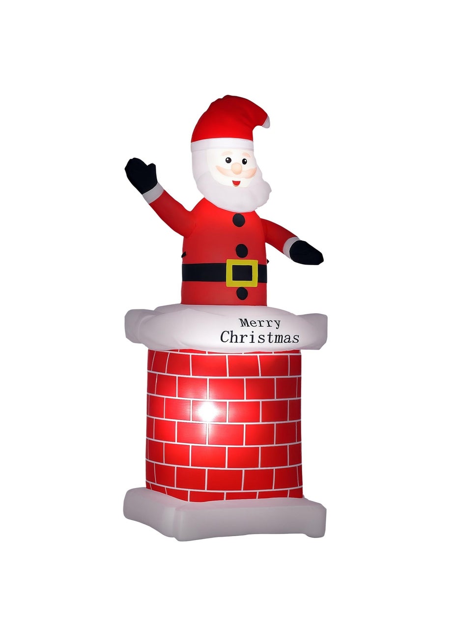 HOMCOM 7FT Santa Chimney Christmas Inflatable