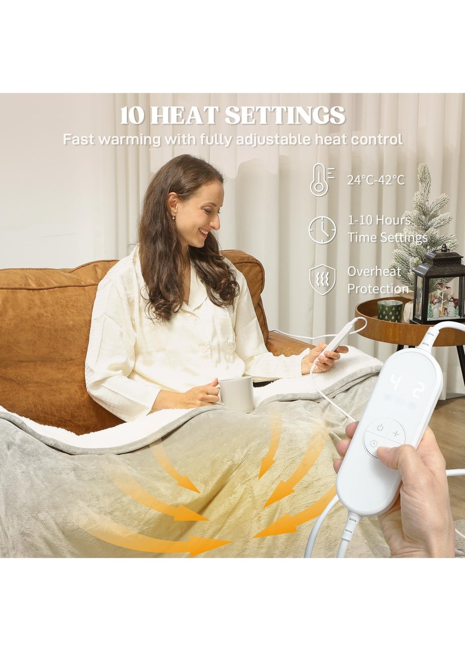 HOMCOM Electric Blanket, 24-42 Degrees Celsius 180L x 130W