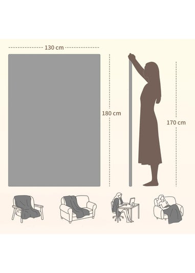 HOMCOM Electric Blanket, 24-42 Degrees Celsius 180L x 130W