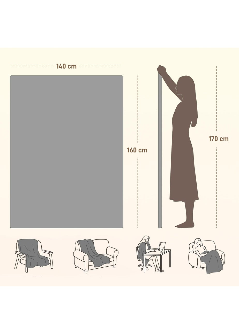 HOMCOM Electric Flannel Blanket, 30-55 Degrees Celsius 160L x 140W