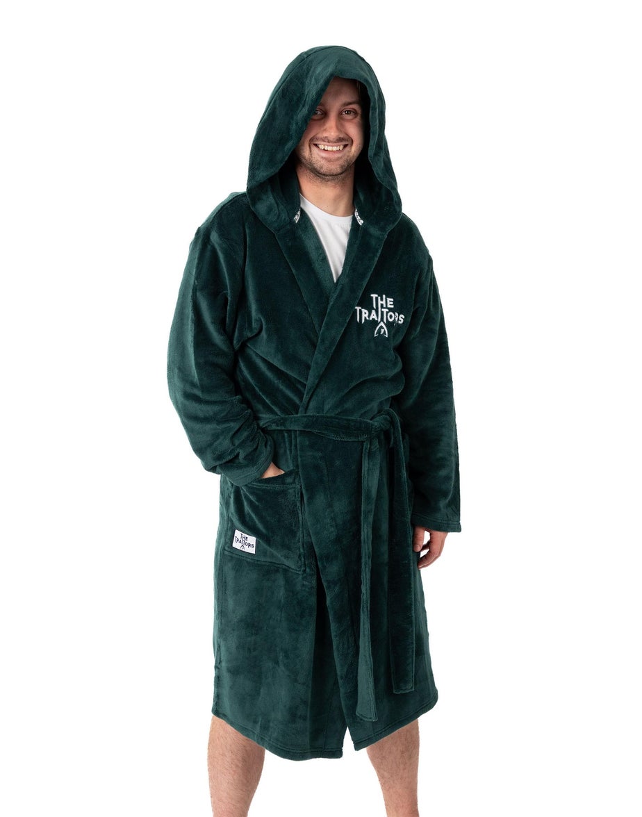 The Traitors Logo Green Hooded Bathrobe