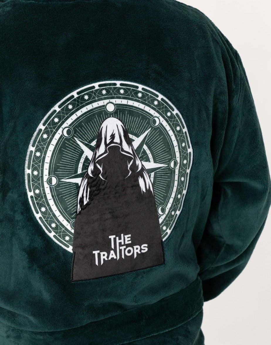 The Traitors Logo Green Hooded Bathrobe