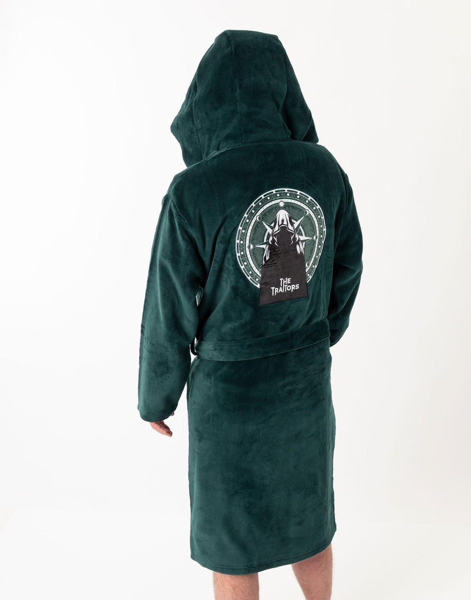 The Traitors Logo Green Hooded Bathrobe