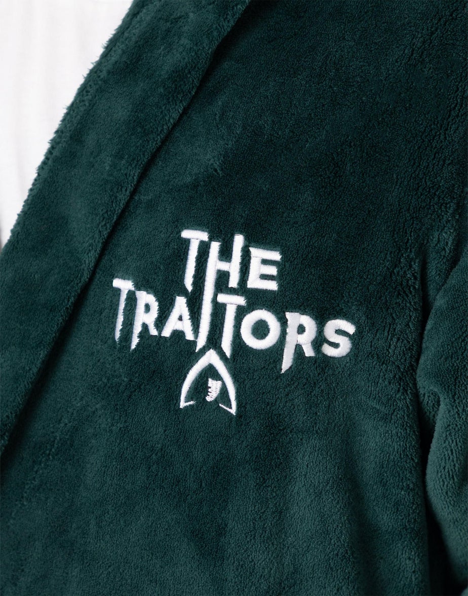 The Traitors Logo Green Hooded Bathrobe