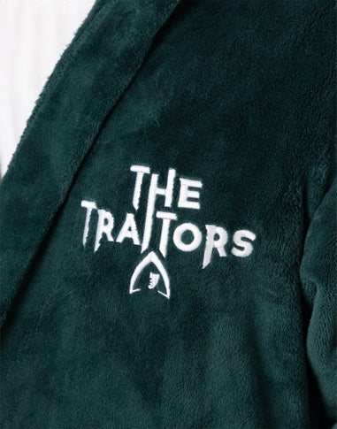 The Traitors Logo Green Hooded Bathrobe