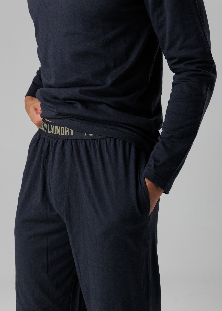 Tokyo Laundry Black Cotton Crew Neck Pyjama Set