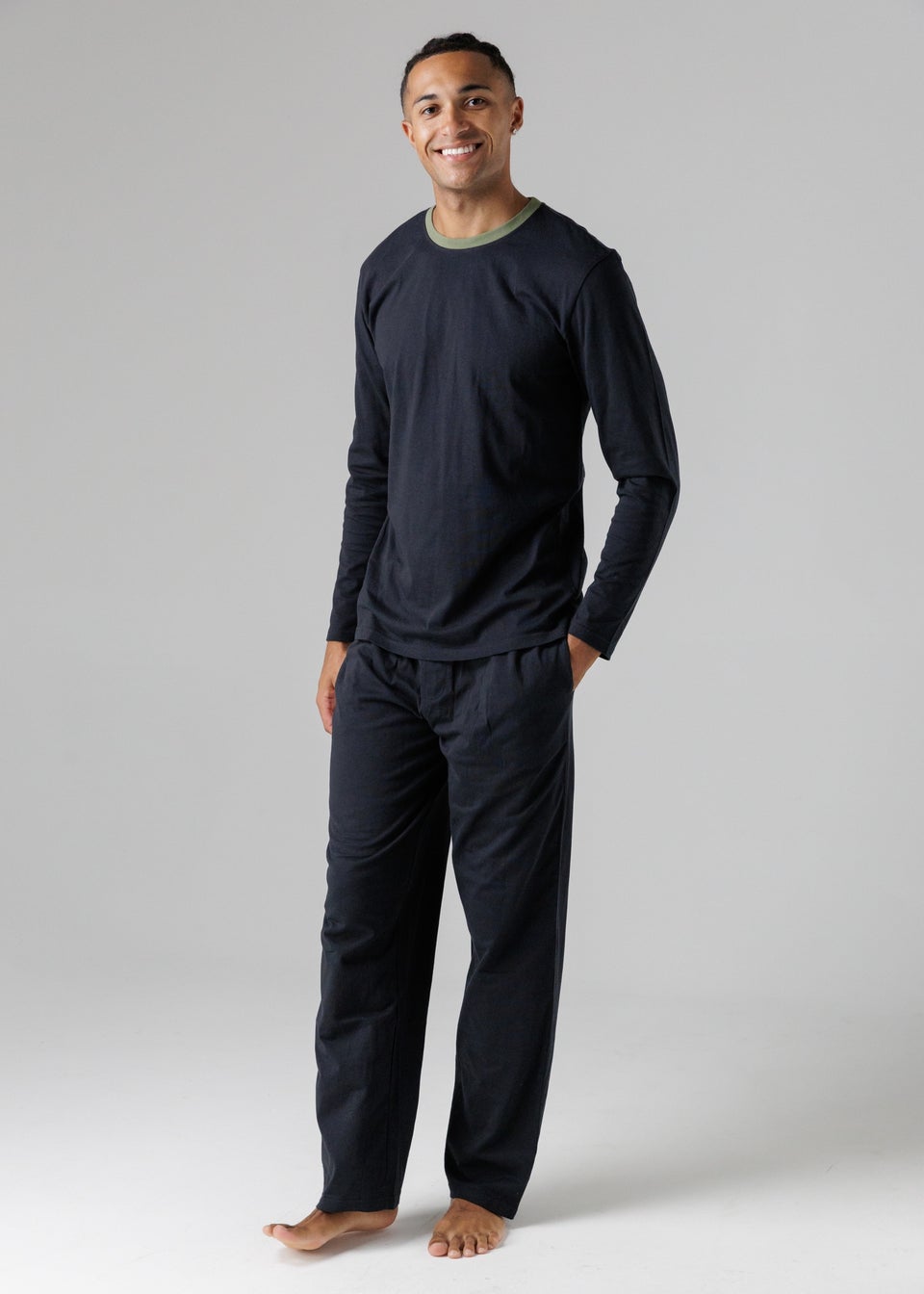 Tokyo Laundry Black Cotton Crew Neck Pyjama Set