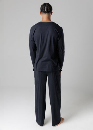 Tokyo Laundry Black Cotton Crew Neck Pyjama Set