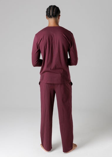Tokyo Laundry Burgundy Cotton Crew Neck Pyjama Set