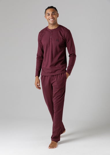 Tokyo Laundry Burgundy Cotton Crew Neck Pyjama Set