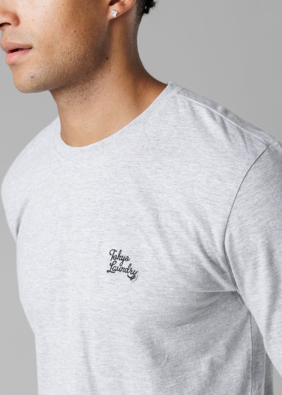 Tokyo Laundry Grey Cotton Crew Neck Pyjama Set