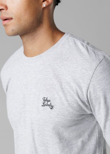 Tokyo Laundry Grey Cotton Crew Neck Pyjama Set