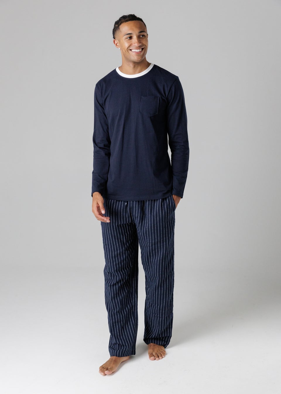 Tokyo Laundry Navy Cotton Crew Neck Pyjama Set