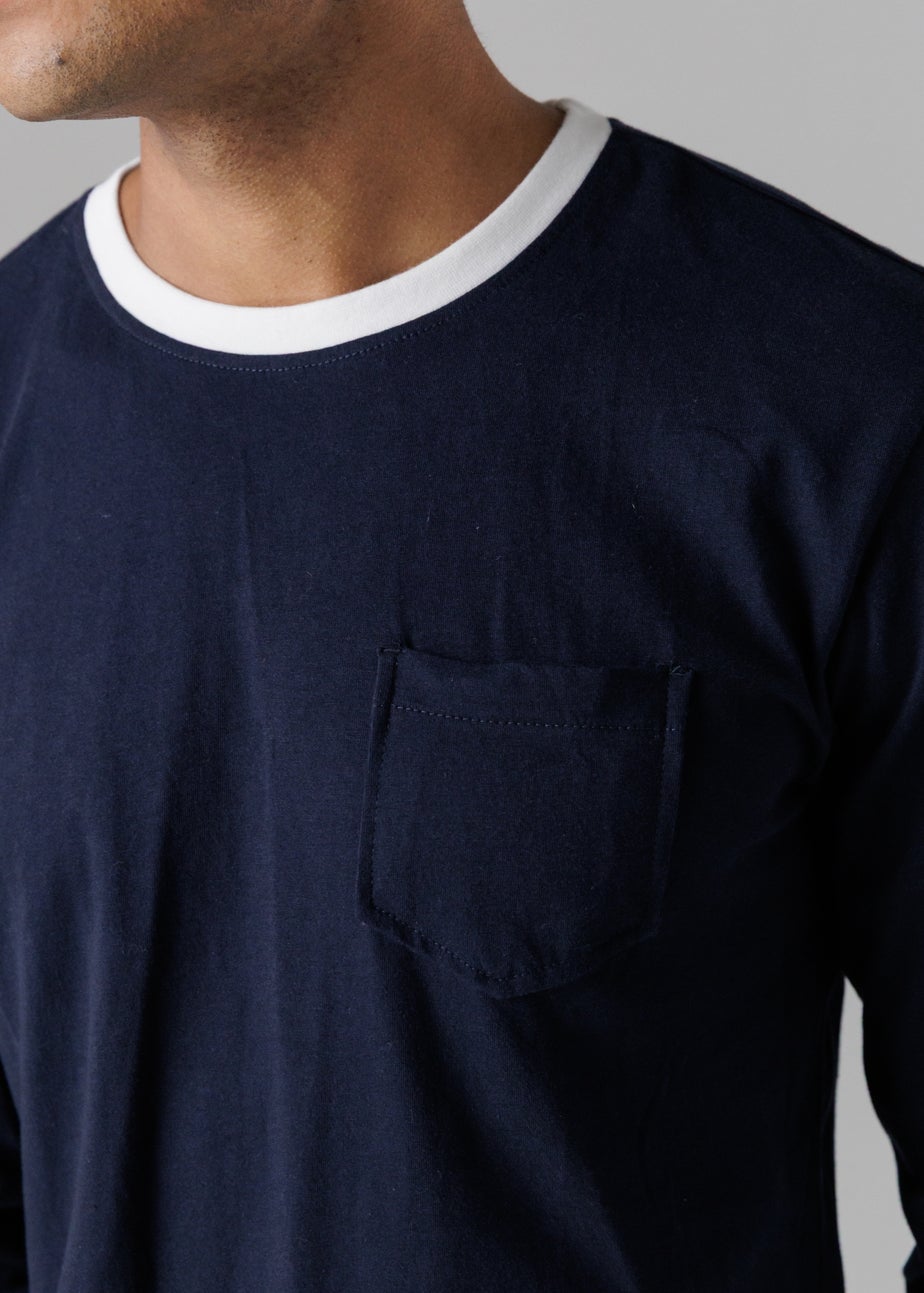Tokyo Laundry Navy Cotton Crew Neck Pyjama Set