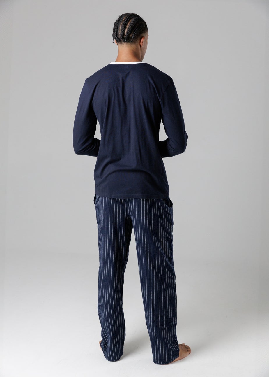 Tokyo Laundry Navy Cotton Crew Neck Pyjama Set