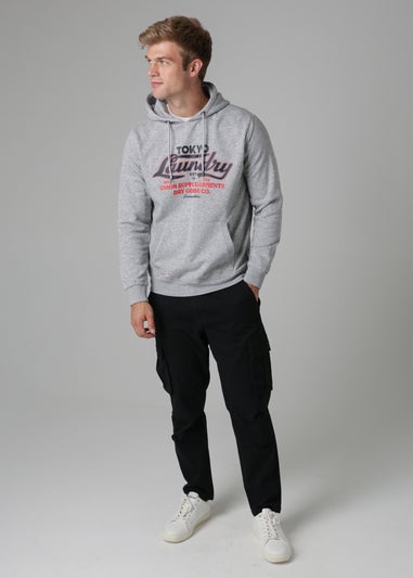 Tokyo Laundry Light Grey Cotton Blend Drawcord Hoody
