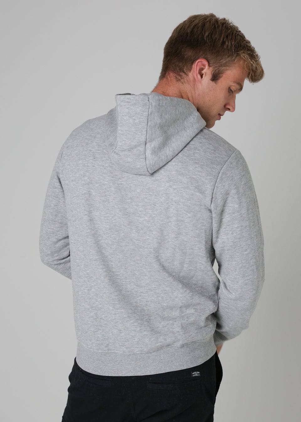 Tokyo Laundry Light Grey Cotton Blend Drawcord Hoody