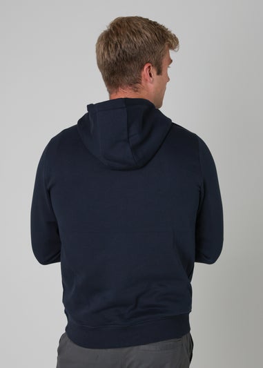 Tokyo Laundry Navy Cotton Blend Drawcord Hoody