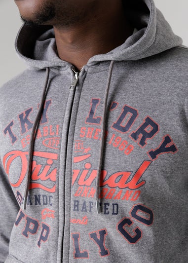 Tokyo Laundry Grey Cotton Blend Zip-Through Hoody