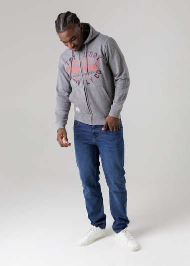 Tokyo Laundry Grey Cotton Blend Zip-Through Hoody