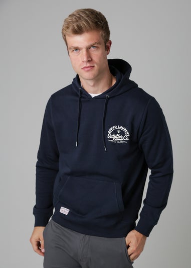 Tokyo Laundry Navy Cotton Blend Drawcord Hoody