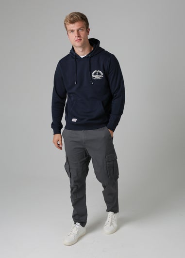 Tokyo Laundry Navy Cotton Blend Drawcord Hoody