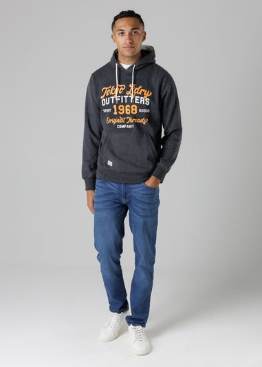 Tokyo Laundry Dark Grey Cotton Blend Drawcord Hoody