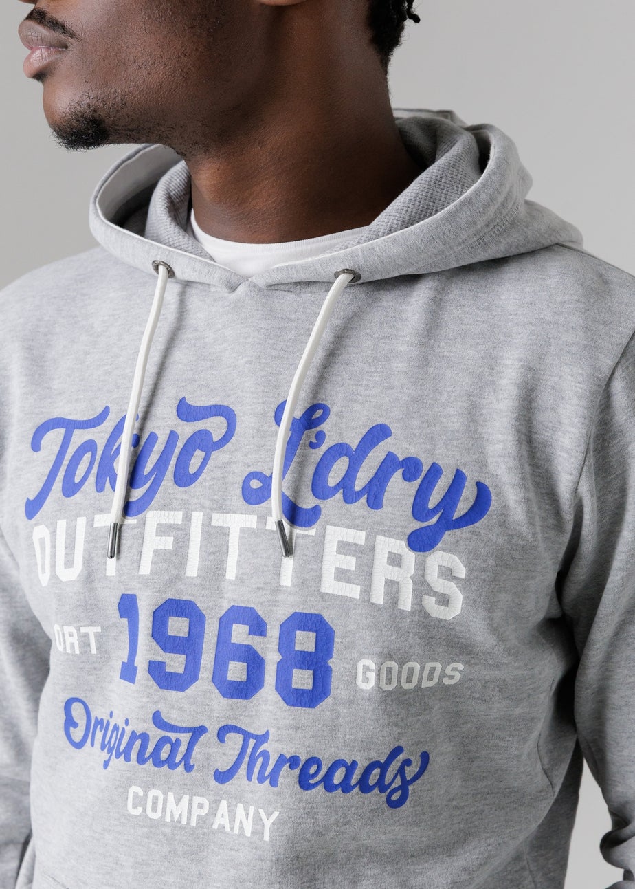 Tokyo Laundry Light Grey Cotton Blend Drawcord Hoody